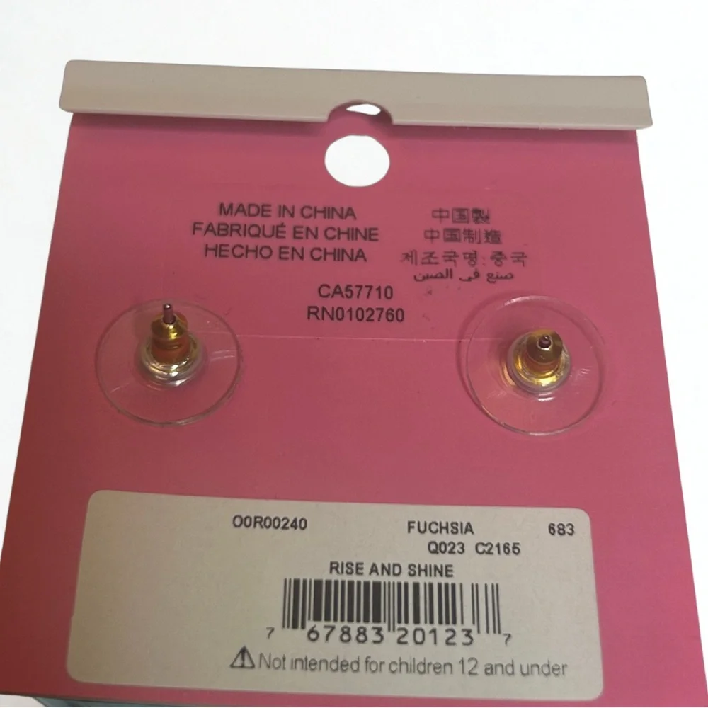 Kate Spade NY Red Gemstone Stud Earrings – NWT, Dust Bag, Elegant Gift